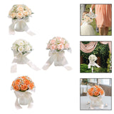 Maxbell Wedding Bouquet for Bride Artificial Silk Flowers Elegant Bridesmaid Bouquet Champagne