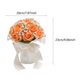 Maxbell Wedding Bouquet for Bride Artificial Silk Flowers Elegant Bridesmaid Bouquet Orange