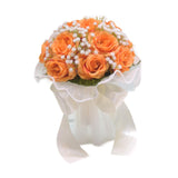 Maxbell Wedding Bouquet for Bride Artificial Silk Flowers Elegant Bridesmaid Bouquet Orange