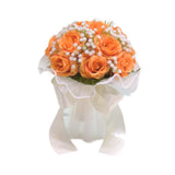 Maxbell Wedding Bouquet for Bride Artificial Silk Flowers Elegant Bridesmaid Bouquet Orange