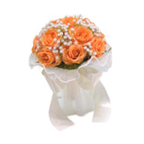 Maxbell Wedding Bouquet for Bride Artificial Silk Flowers Elegant Bridesmaid Bouquet Orange