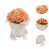 Maxbell Wedding Bouquet for Bride Artificial Silk Flowers Elegant Bridesmaid Bouquet Orange