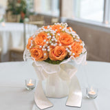 Maxbell Wedding Bouquet for Bride Artificial Silk Flowers Elegant Bridesmaid Bouquet Orange