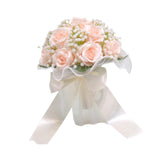 Maxbell Wedding Bouquet for Bride Artificial Silk Flowers Elegant Bridesmaid Bouquet Pink