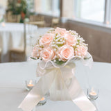 Maxbell Wedding Bouquet for Bride Artificial Silk Flowers Elegant Bridesmaid Bouquet Pink