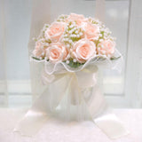 Maxbell Wedding Bouquet for Bride Artificial Silk Flowers Elegant Bridesmaid Bouquet Pink