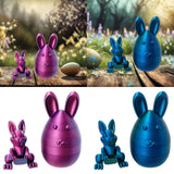 Maxbell 3D Printed Easter Bunny Egg Craft Statue for Hallway Bookshelves Home Office purple