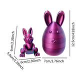Maxbell 3D Printed Easter Bunny Egg Craft Statue for Hallway Bookshelves Home Office purple