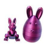 Maxbell 3D Printed Easter Bunny Egg Craft Statue for Hallway Bookshelves Home Office purple