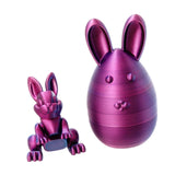 Maxbell 3D Printed Easter Bunny Egg Craft Statue for Hallway Bookshelves Home Office purple