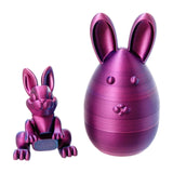 Maxbell 3D Printed Easter Bunny Egg Craft Statue for Hallway Bookshelves Home Office purple