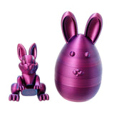 Maxbell 3D Printed Easter Bunny Egg Craft Statue for Hallway Bookshelves Home Office purple