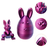 Maxbell 3D Printed Easter Bunny Egg Craft Statue for Hallway Bookshelves Home Office purple