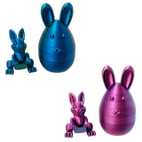 Maxbell 3D Printed Easter Bunny Egg Craft Statue for Hallway Bookshelves Home Office purple