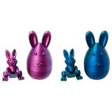 Maxbell 3D Printed Easter Bunny Egg Craft Statue for Hallway Bookshelves Home Office purple