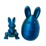 Maxbell 3D Printed Easter Bunny Egg Craft Statue for Hallway Bookshelves Home Office blue