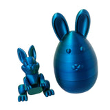 Maxbell 3D Printed Easter Bunny Egg Craft Statue for Hallway Bookshelves Home Office blue