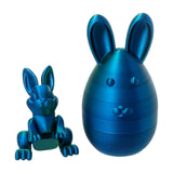 Maxbell 3D Printed Easter Bunny Egg Craft Statue for Hallway Bookshelves Home Office blue