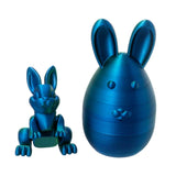 Maxbell 3D Printed Easter Bunny Egg Craft Statue for Hallway Bookshelves Home Office blue