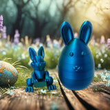 Maxbell 3D Printed Easter Bunny Egg Craft Statue for Hallway Bookshelves Home Office blue