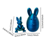 Maxbell 3D Printed Easter Bunny Egg Craft Statue for Hallway Bookshelves Home Office blue