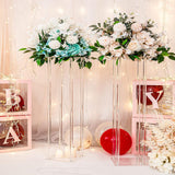 Maxbell Acrylic Vase Stand Wedding Centerpieces Stand for Wedding Dining Table Party 25cmx25cmx30cm