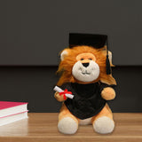 Maxbell Graduation Lion Doll Crafting Stuffed Animal for Friend Bedroom Party Favors Black