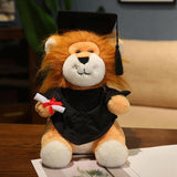 Maxbell Graduation Lion Doll Crafting Stuffed Animal for Friend Bedroom Party Favors Black