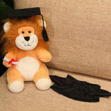 Maxbell Graduation Lion Doll Crafting Stuffed Animal for Friend Bedroom Party Favors Black