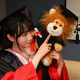 Maxbell Graduation Lion Doll Crafting Stuffed Animal for Friend Bedroom Party Favors Black