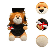 Maxbell Graduation Lion Doll Crafting Stuffed Animal for Friend Bedroom Party Favors Black