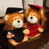Maxbell Graduation Lion Doll Crafting Stuffed Animal for Friend Bedroom Party Favors Black