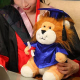 Maxbell Graduation Lion Doll Crafting Stuffed Animal for Friend Bedroom Party Favors Blue
