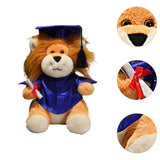 Maxbell Graduation Lion Doll Crafting Stuffed Animal for Friend Bedroom Party Favors Blue