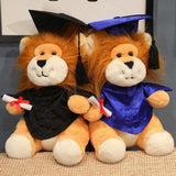 Maxbell Graduation Lion Doll Crafting Stuffed Animal for Friend Bedroom Party Favors Blue