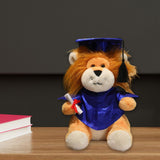 Maxbell Graduation Lion Doll Crafting Stuffed Animal for Friend Bedroom Party Favors Blue
