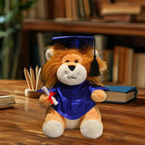 Maxbell Graduation Lion Doll Crafting Stuffed Animal for Friend Bedroom Party Favors Blue