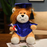Maxbell Graduation Lion Doll Crafting Stuffed Animal for Friend Bedroom Party Favors Blue