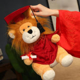 Maxbell Graduation Lion Doll Crafting Stuffed Animal for Friend Bedroom Party Favors Red