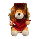 Maxbell Graduation Lion Doll Crafting Stuffed Animal for Friend Bedroom Party Favors Red