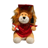 Maxbell Graduation Lion Doll Crafting Stuffed Animal for Friend Bedroom Party Favors Red