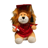 Maxbell Graduation Lion Doll Crafting Stuffed Animal for Friend Bedroom Party Favors Red