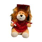 Maxbell Graduation Lion Doll Crafting Stuffed Animal for Friend Bedroom Party Favors Red
