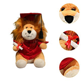 Maxbell Graduation Lion Doll Crafting Stuffed Animal for Friend Bedroom Party Favors Red