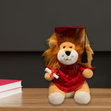 Maxbell Graduation Lion Doll Crafting Stuffed Animal for Friend Bedroom Party Favors Red
