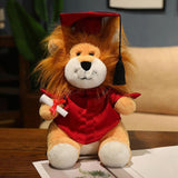 Maxbell Graduation Lion Doll Crafting Stuffed Animal for Friend Bedroom Party Favors Red