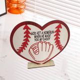 Maxbell Baseball Wood Sign Unique Desktop Ornament for Living Room Fireplace Holiday