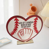 Maxbell Baseball Wood Sign Unique Desktop Ornament for Living Room Fireplace Holiday