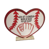 Maxbell Baseball Wood Sign Unique Desktop Ornament for Living Room Fireplace Holiday