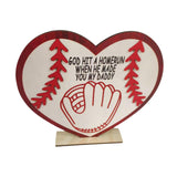 Maxbell Baseball Wood Sign Unique Desktop Ornament for Living Room Fireplace Holiday